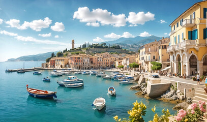 Fototapeta premium Italian coastal town