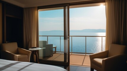 View from a luxury hotel overlooking the sea