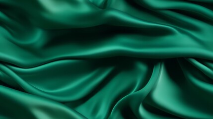 Obraz premium Emerald fabric magic. Gentle waves on a shiny surface. Celebrate design with style. Dive into luxury.