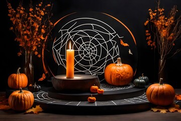 Pumpkin's Spotlight Halloween Stone Podium