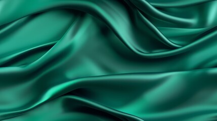 Obraz premium Dive into emerald dreams. Waves of satin luxury. Perfect for festive occasions. A touch of beauty.