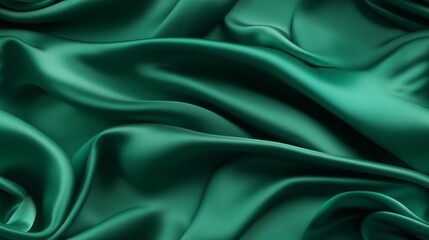 Obraz premium Emerald elegance unfolds. Silky shiny and soft. A backdrop for design wonders. Dive into sophistication.