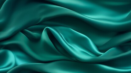 Obraz premium Dive into emerald beauty. Waves of satin luxury. Perfect for festive designs. A touch of class.
