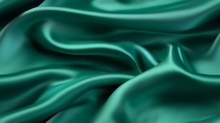 Obraz premium Celebrate with emerald fabric. Gentle wavy and shimmering. Design with sophistication. Waves of beauty.