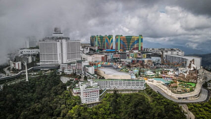 The aerial view of Genting Highlands in Malaysia
