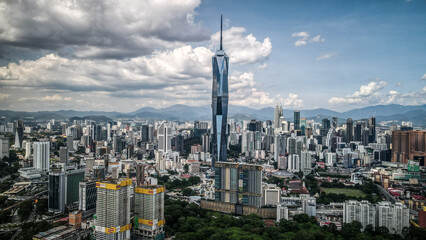 The aerial view of Kuala Lumpur in Asia