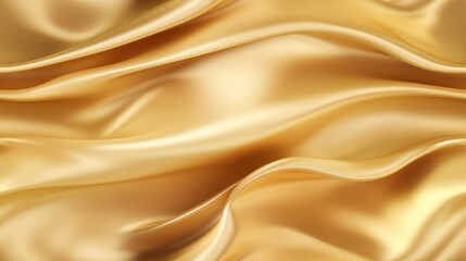 Fototapeta premium Glistening gold satin. Gentle waves of luxury. A backdrop for special occasions. Embrace the elegance.