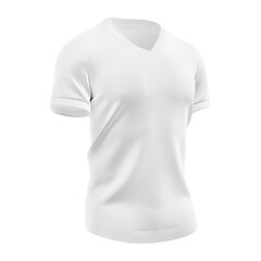 White Soccer Jersey T-shirt Mockup - Half Side View isolated on a white background