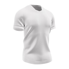 White Soccer Jersey T-shirt Mockup - Half Side View isolated on a white background