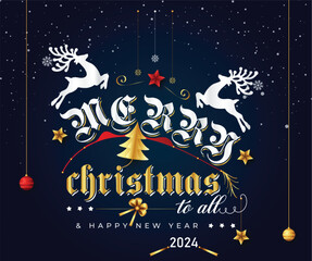 Merry Christmas Typography Illustration
