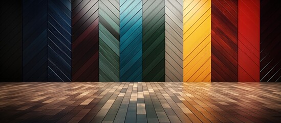 Multi colored parquet flooring