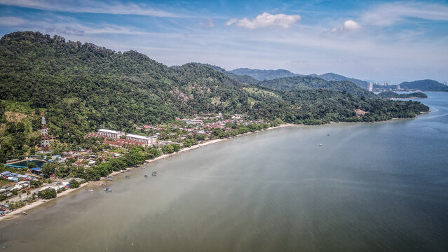 The aerial view of Penang Island in Malaysia