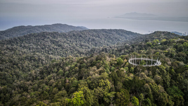 The aerial view of Penang Island in Malaysia