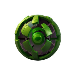 Green broken sphere, 3d render