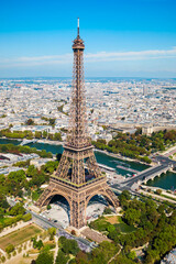 Eiffel Tower aerial view, Paris - 647851886