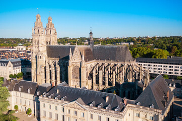 Fototapeta premium Tours Cathedral aerial view, France