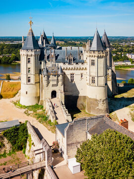 Chateau Saumur aerial view, France