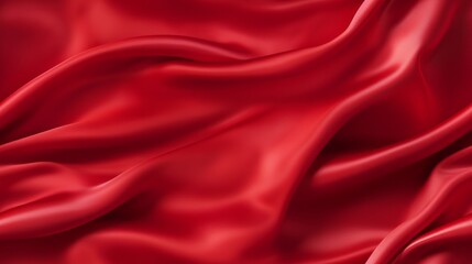 Obraz premium Red satin panorama. Lustrous luxury. Perfect for sophisticated designs. Waves of passionate beauty.