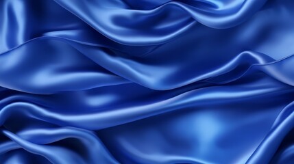 Obraz premium Royal blue elegance in fabric. Gentle waves and shimmer. Celebrate with depth. Embrace the luxury.