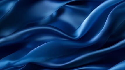 Fototapeta premium Royal blue elegance in fabric. Gentle waves and shine. Celebrate with the ocean. Perfect for luxury designs.