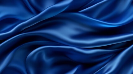 Fototapeta premium Satin dreams in royal blue. Gentle waves. A celebration of beauty. Perfect for designers.