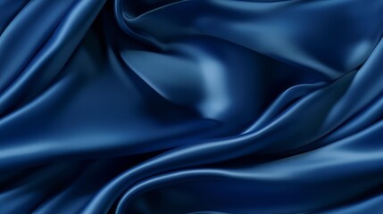 Obraz premium Whisper of royal blue allure. Silky fabric waves. The epitome of deep ocean grace. Perfect for serene designs.