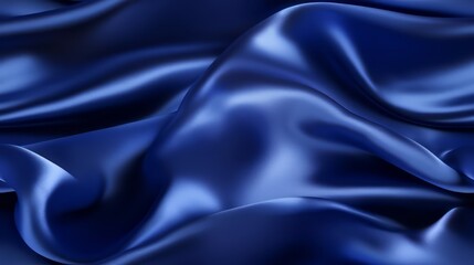 Obraz premium Royal blue beauty in fabric. Waves of satin. Perfect for designs. A touch of class.