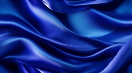 Fototapeta premium Royal blue fabric grandeur. Gentle waves capturing deep hues. Celebrate design with a touch of depth.
