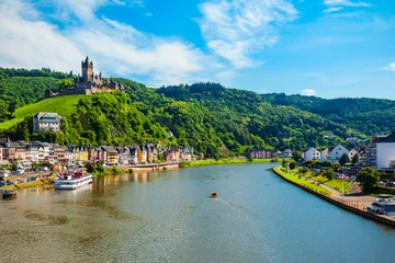 Poster Cochem town aerial view, Germany © saiko3p