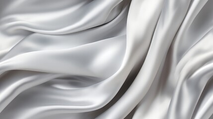 Fototapeta premium Silver fabric majesty. Gentle waves on a shiny backdrop. Perfect for festive designs. A touch of sophistication.