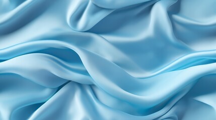 Obraz premium Sky blue fabric radiance. Waves of elegance on a reflective surface. Design with a touch of the sky. Perfect for luxury projects.