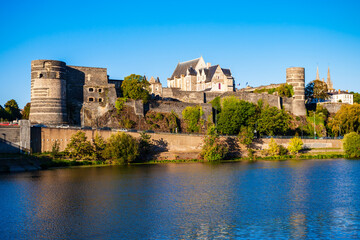 Chateau Angers castle in France - obrazy, fototapety, plakaty
