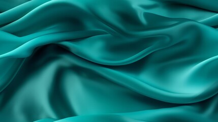 Obraz premium Turquoise fabric majesty. Gentle waves on a shiny backdrop. Perfect for festive designs. A touch of sophistication.