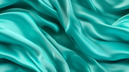 Obraz premium Turquoise satin narratives. Lustrous waves of luxury. Celebrate with vibrancy. Perfect for sophisticated projects.