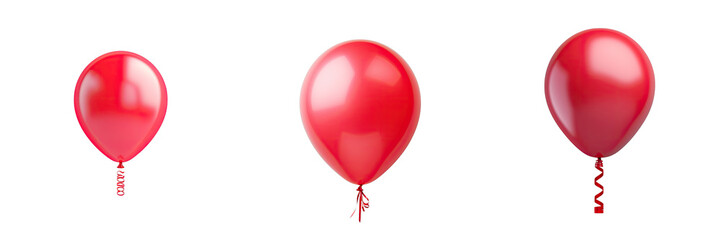 Png Set Red balloon with Merry Christmas text in snow transparent background for holiday themes