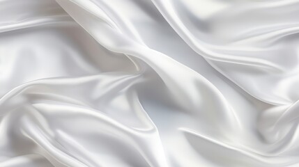 Fototapeta premium Celebrate with white fabric. Gentle wavy and shimmering. Design with simplicity. Waves of beauty.