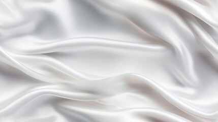 Obraz premium White tales in fabric. Waves of satin luxury. Celebrate design with purity. Perfect for elegant projects.