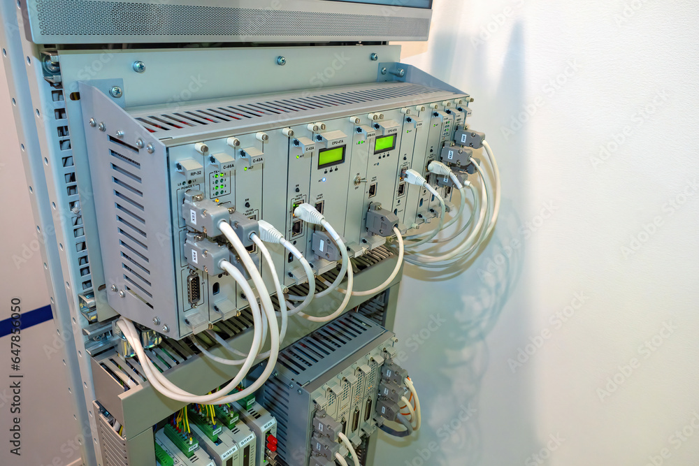 Poster equipment for enterprise automation. plc technology. programmable logic controller. factory automati