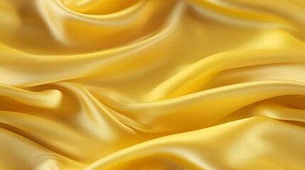 Fototapeta premium Waves of yellow luxury. Silky smooth satin. Perfect for summer celebrations. A touch of golden sophistication.