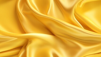 Fototapeta premium Yellow satin elegance. Lustrous waves of beauty. Perfect for design masterpieces. A touch of the golden hour.
