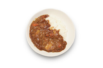 白背景の日本のカレーライス