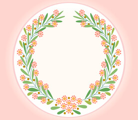 사랑스러운 꽃과 잎 테두리