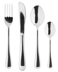 Fork, Knife, Spoon, cutlery isolated on white background, clipping path, full depth of field