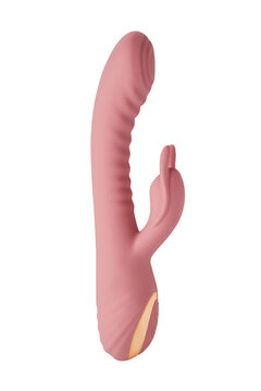Adult sex toys, dildo on transparent background, bunny shaped vibrator.