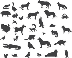animals silhouette collection
