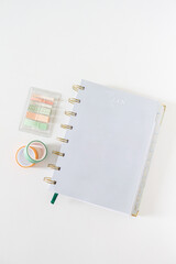 Feminine Stationary. Flat lay, top view.