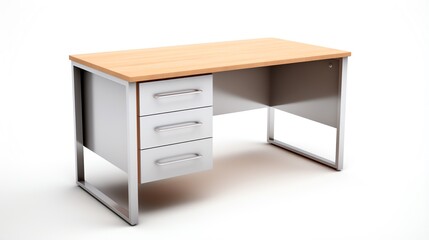 a desk with drawers and a white surface