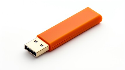 an orange usb flash drive