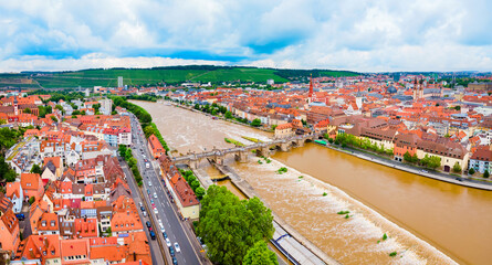 Main river and Wurzburg old town