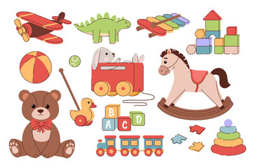 Set of different toys vector
